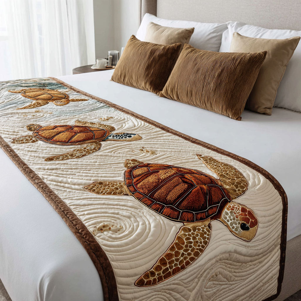 Coastal Shells Quilted Bed Runner