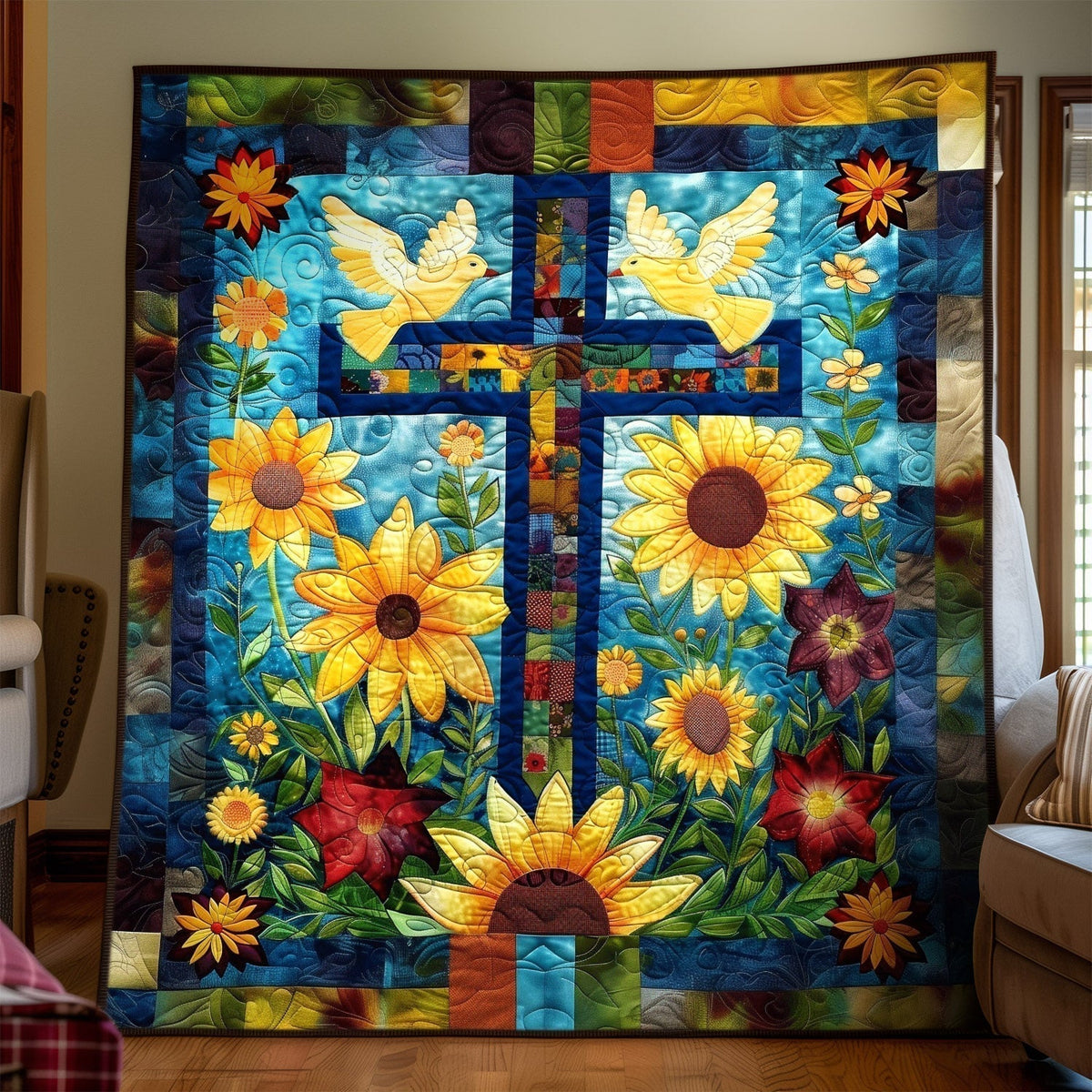 Believe in Flowers Quilted Wall Art