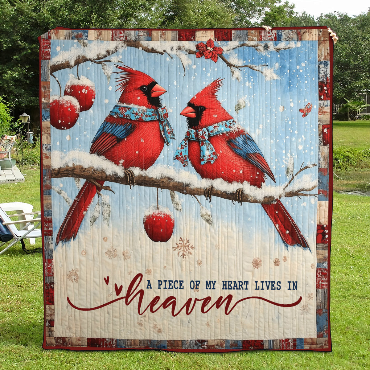 Cosy Cardinals Quilted Wall Art