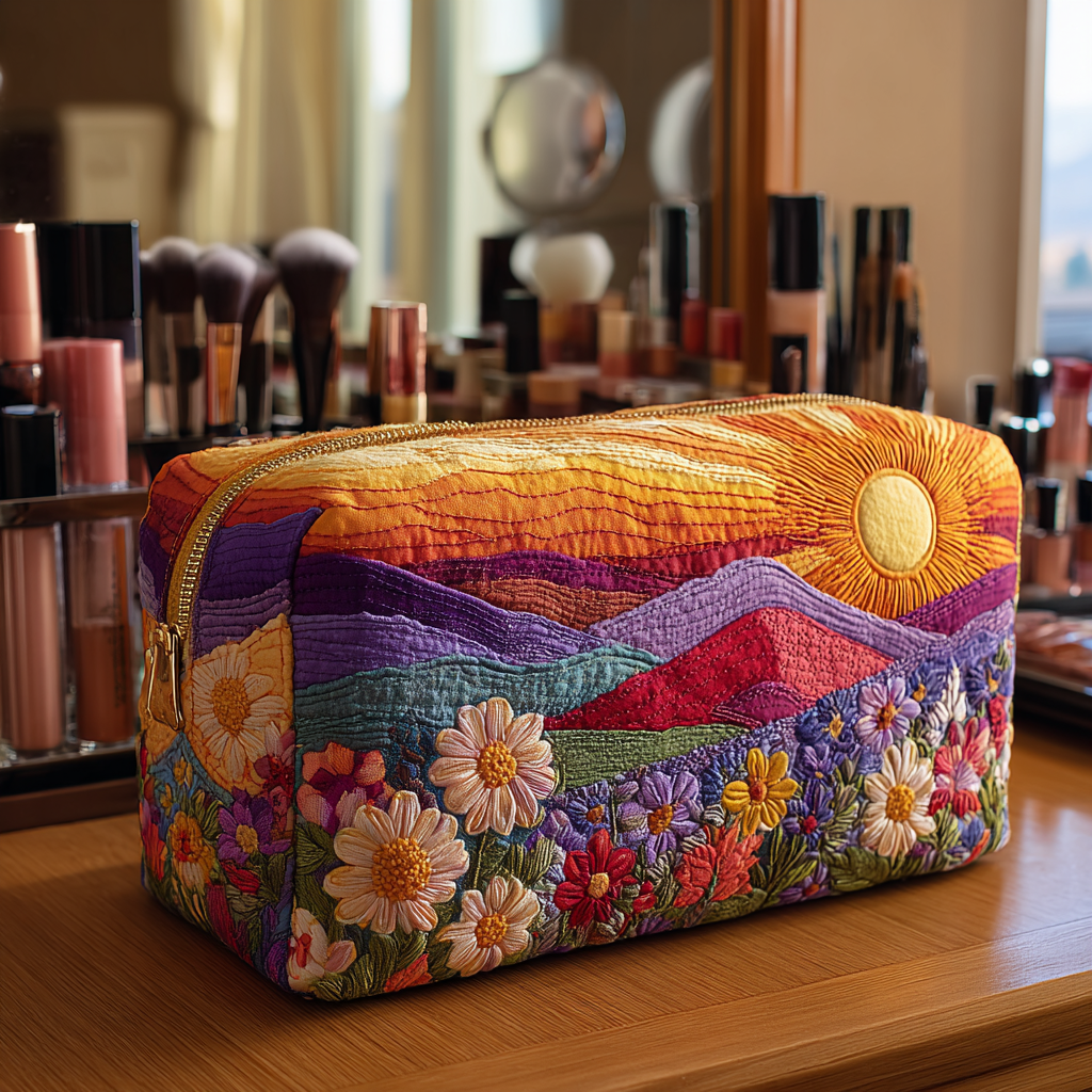 Light Patterns Quilted Toiletry Bag