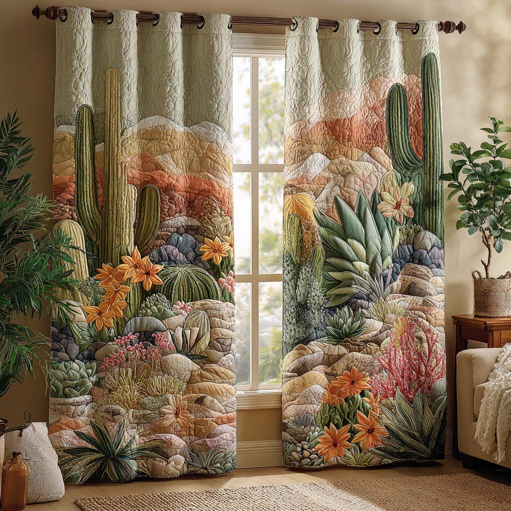 Desert Horizon Glow Quilted Curtains