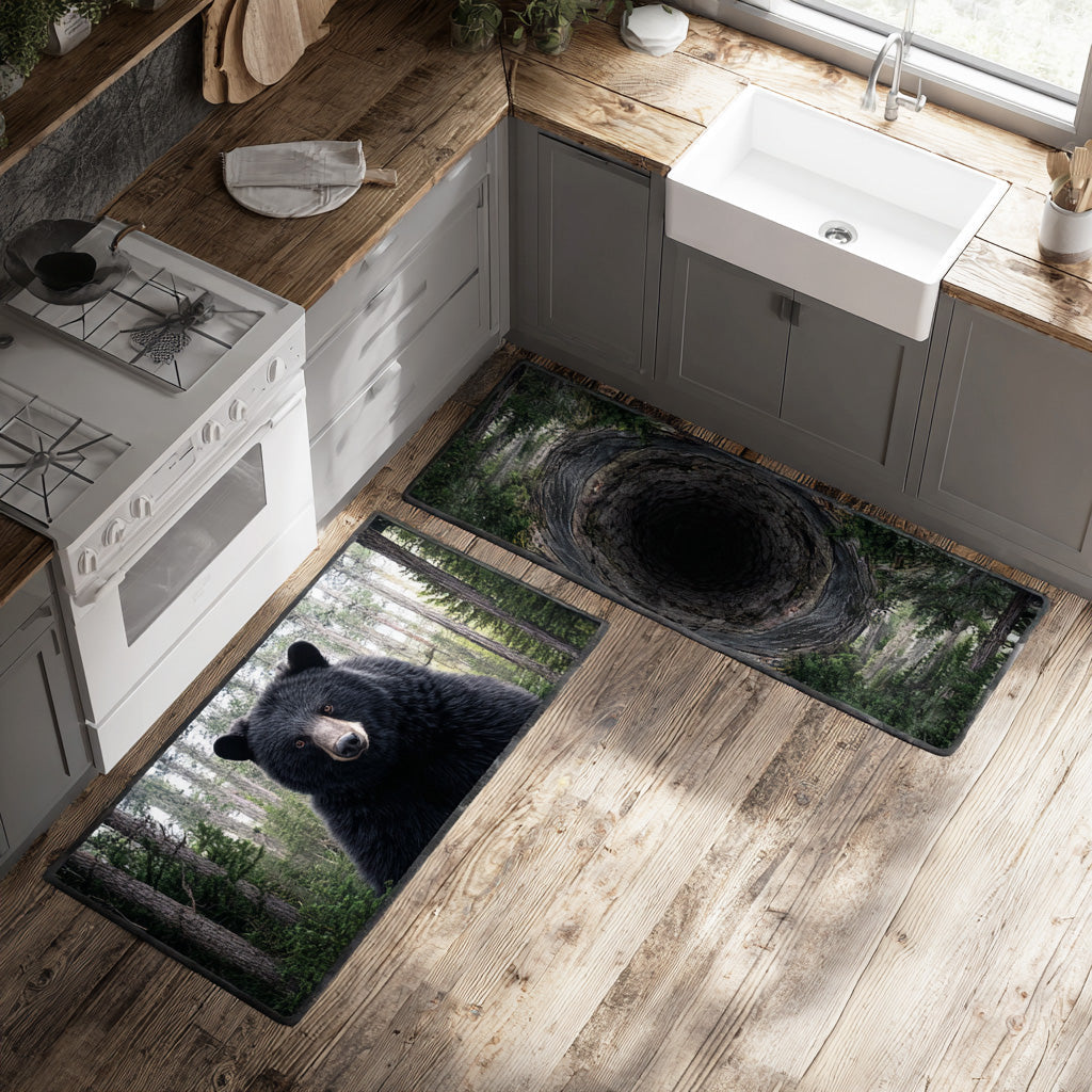 Wild Mountains Quilted Kitchen Mat Set