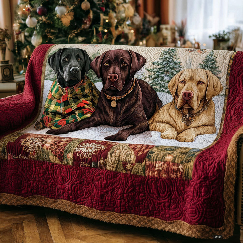 Labrador Companions Quilted Sofa Cover