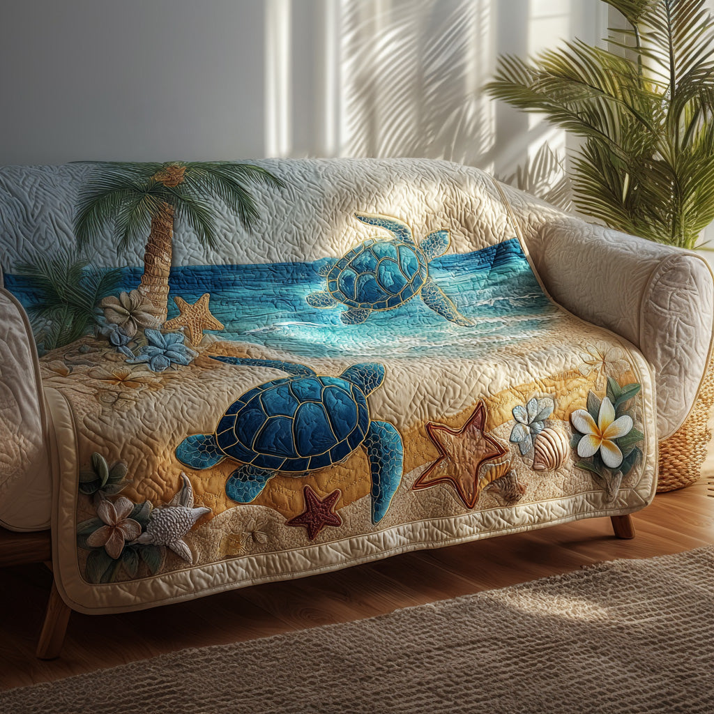 Turtle Shore Quilted Sofa Cover