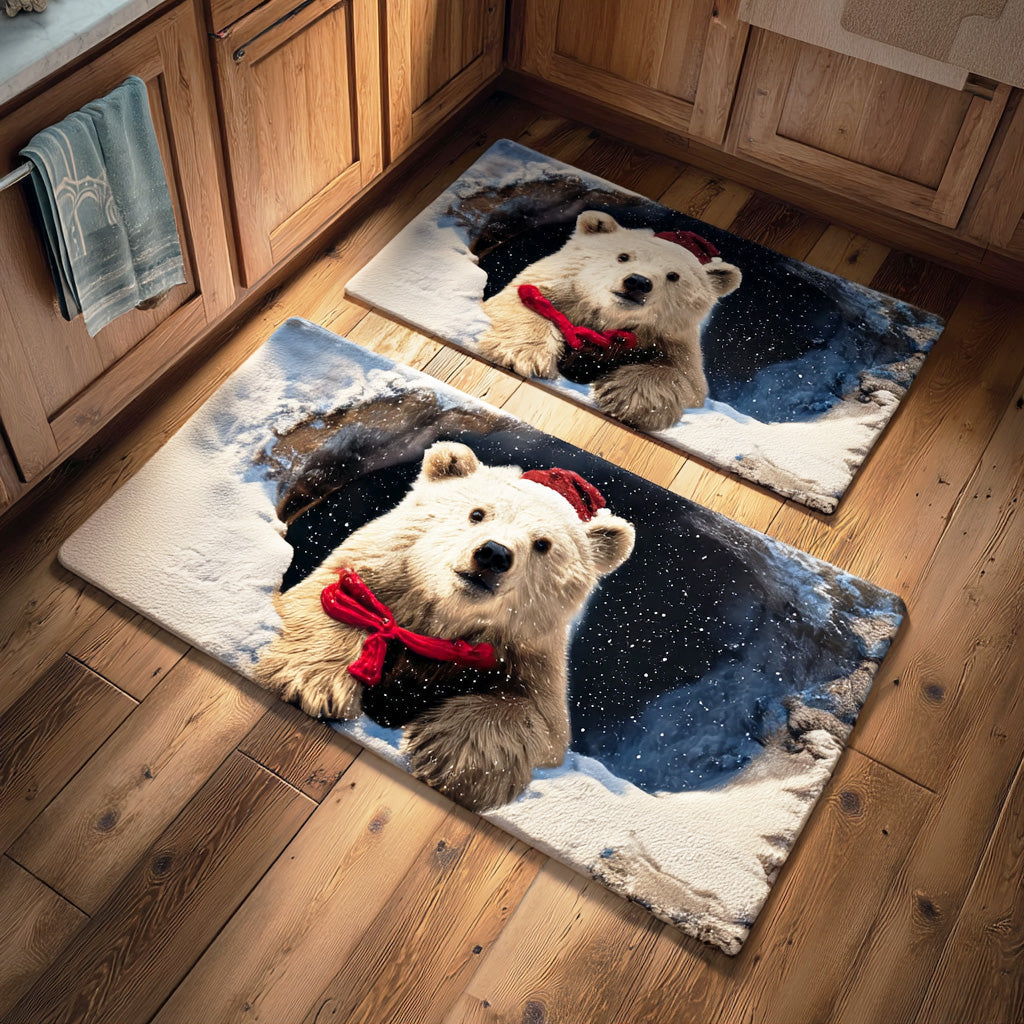 Cosy Polar Cubs Quilted Kitchen Mat Set