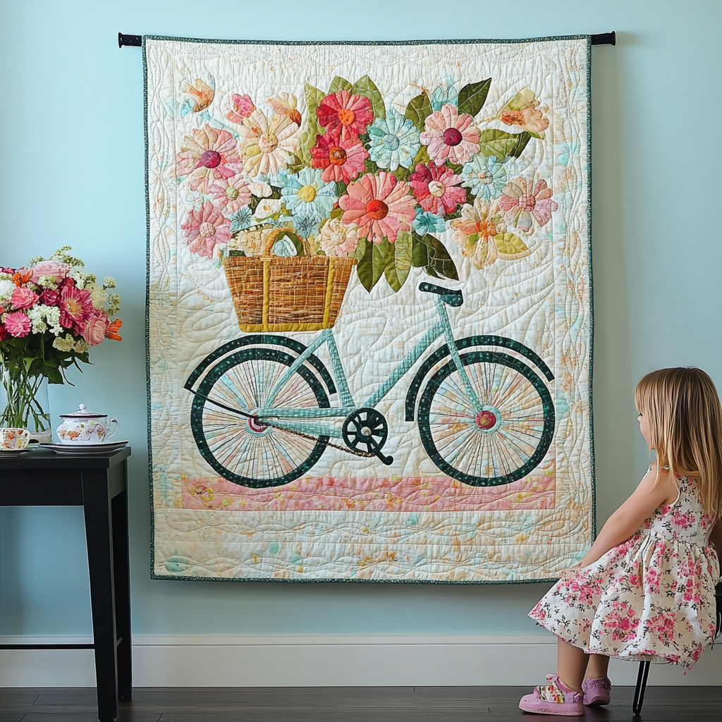 Bicycle Mosaic Quilted Wall Art