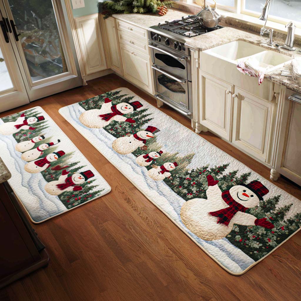 December Joy Quilted Kitchen Mat Set