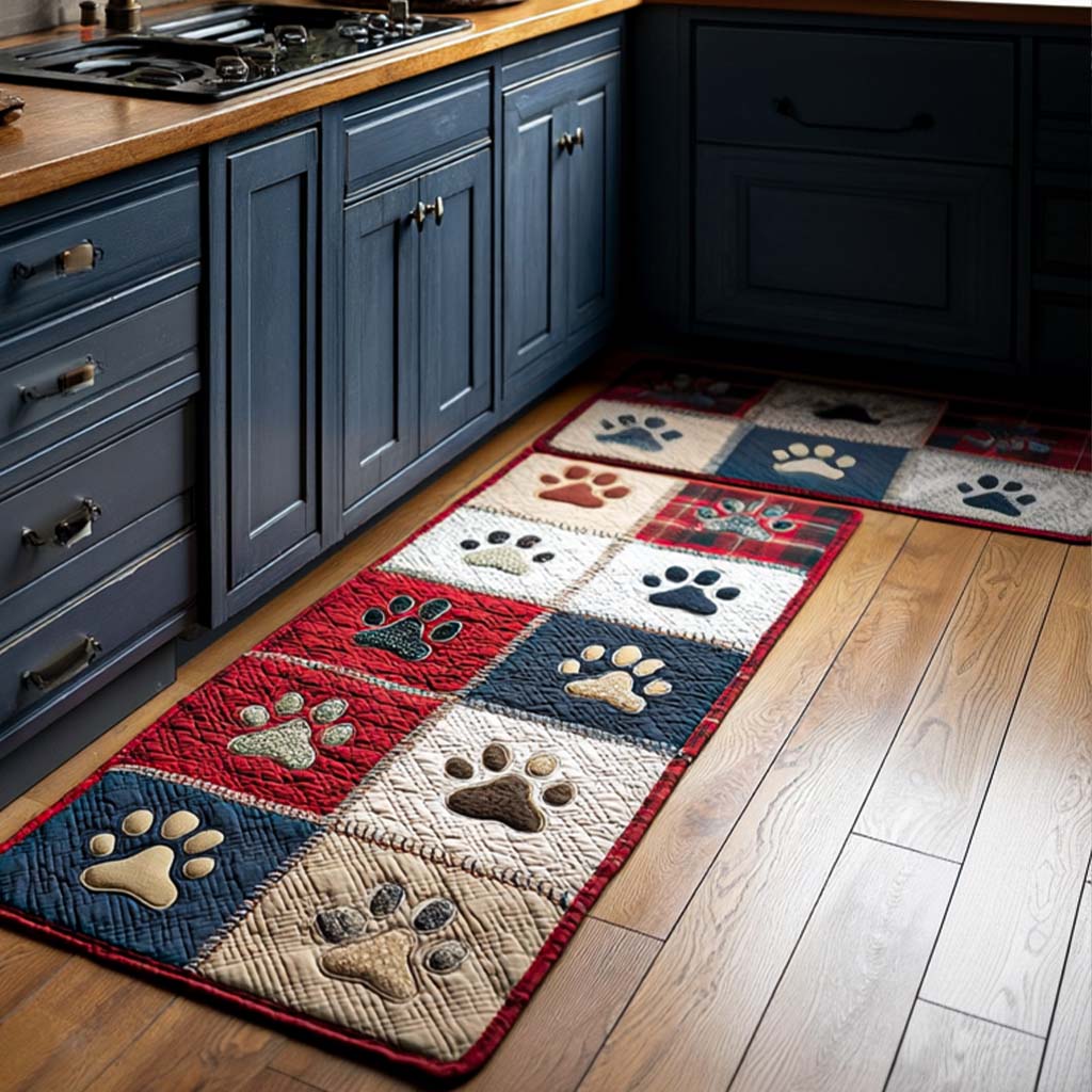 Heritage Paws Quilted Kitchen Mat Set