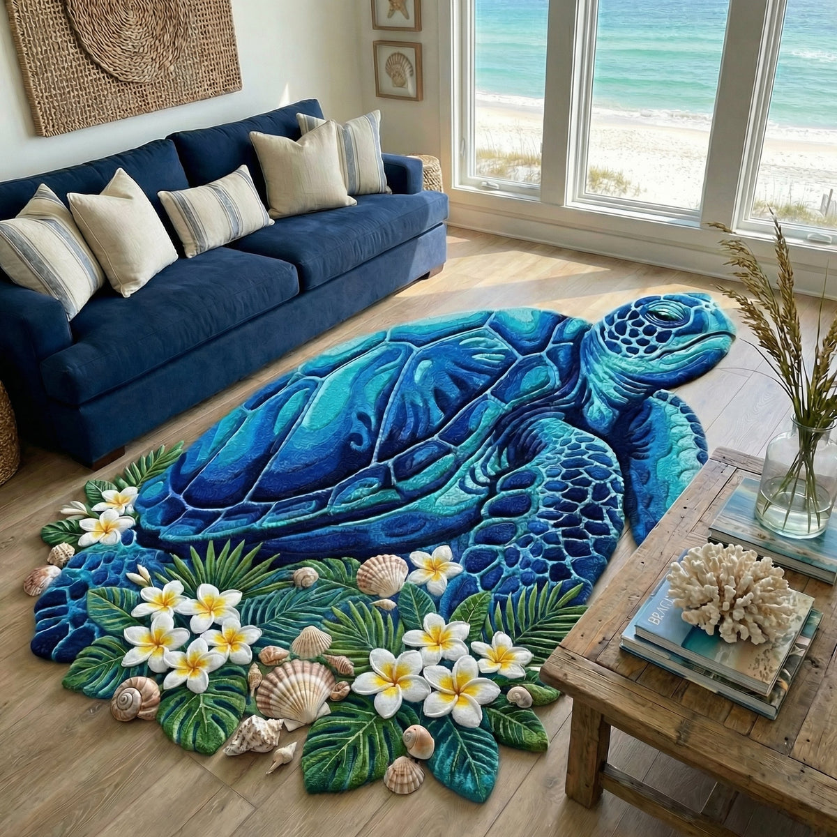 Island Turtle Quilted Area Rug