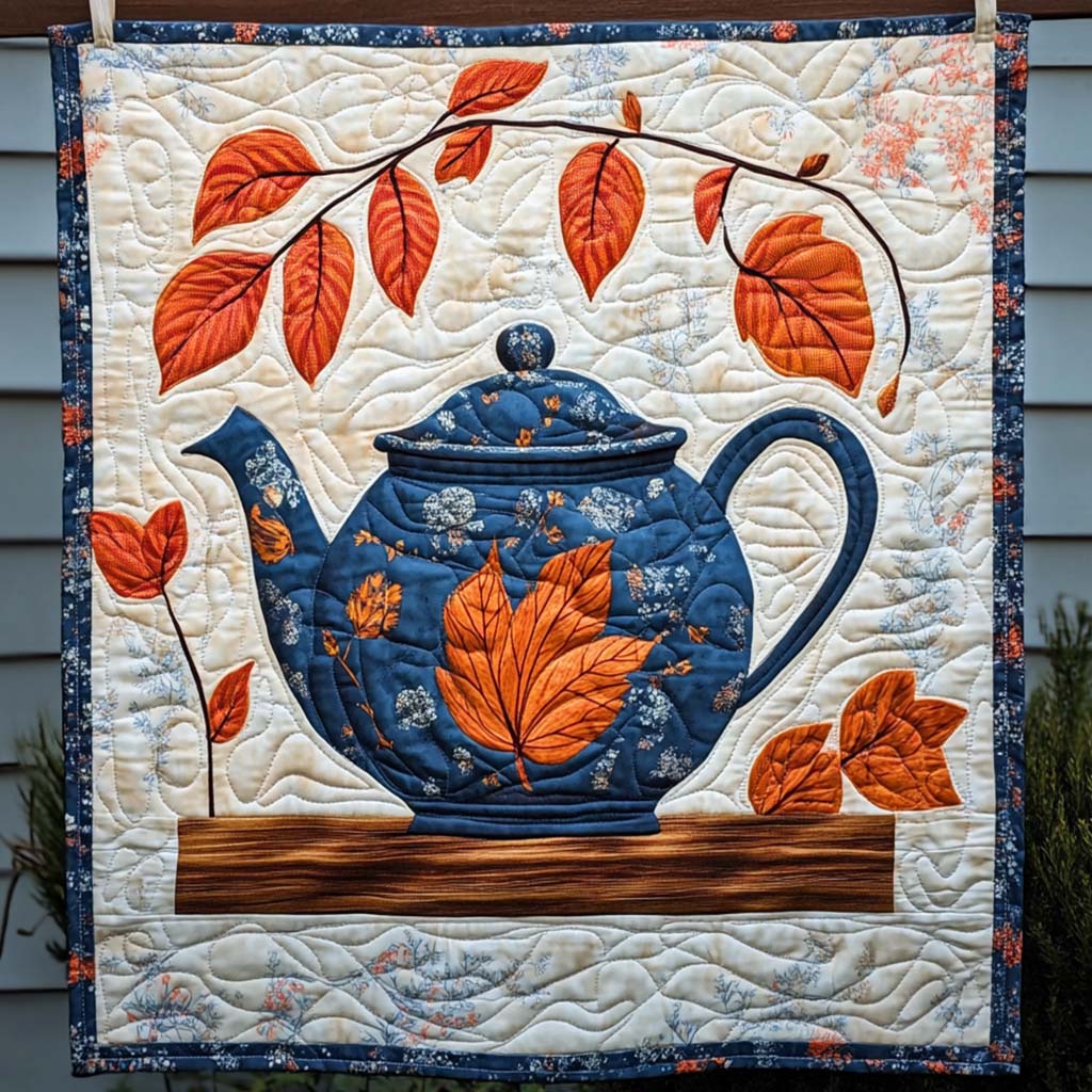Autumn Teapot Quilted Wall Art