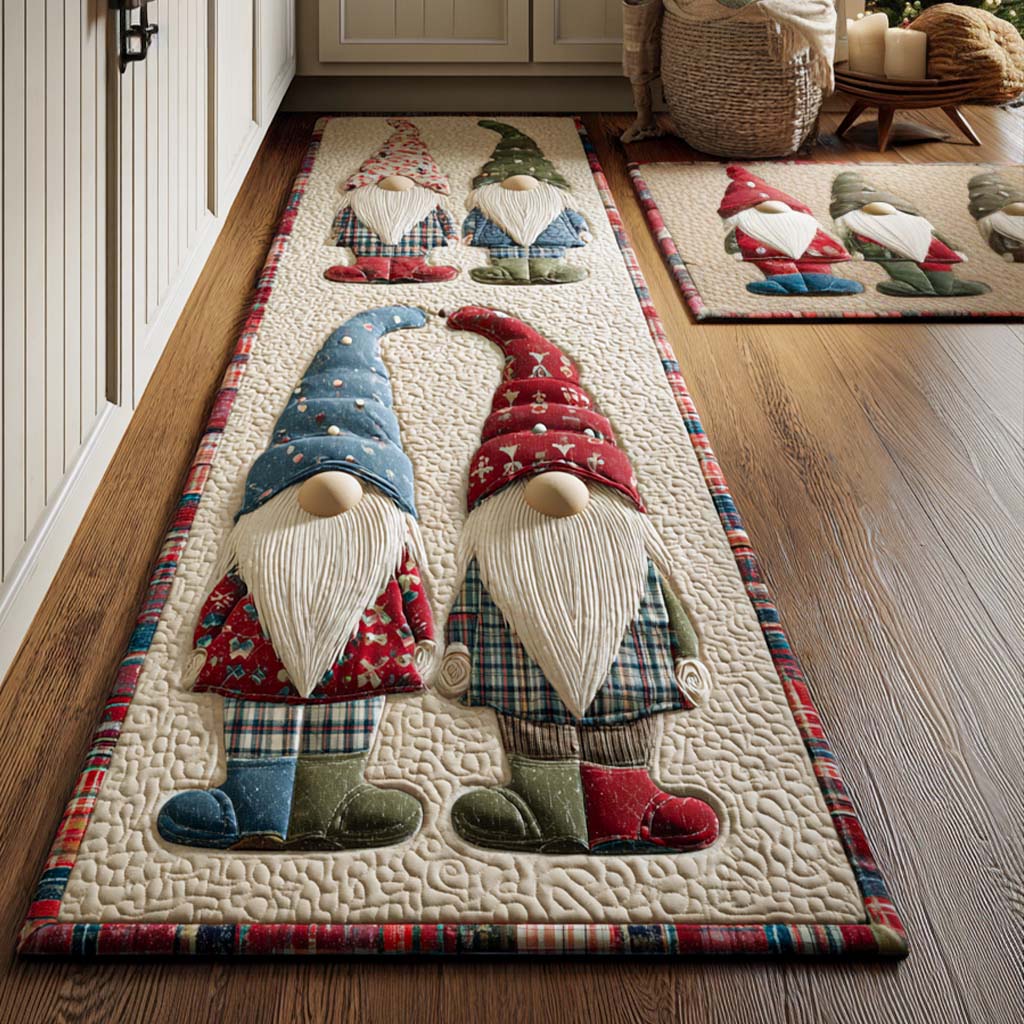 Christmas Sparkle Quilted Kitchen Mat Set