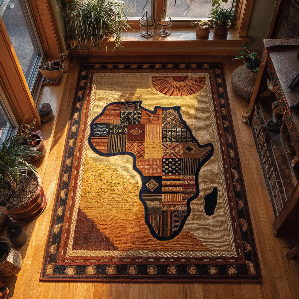 African Horizon Quilted Area Rug