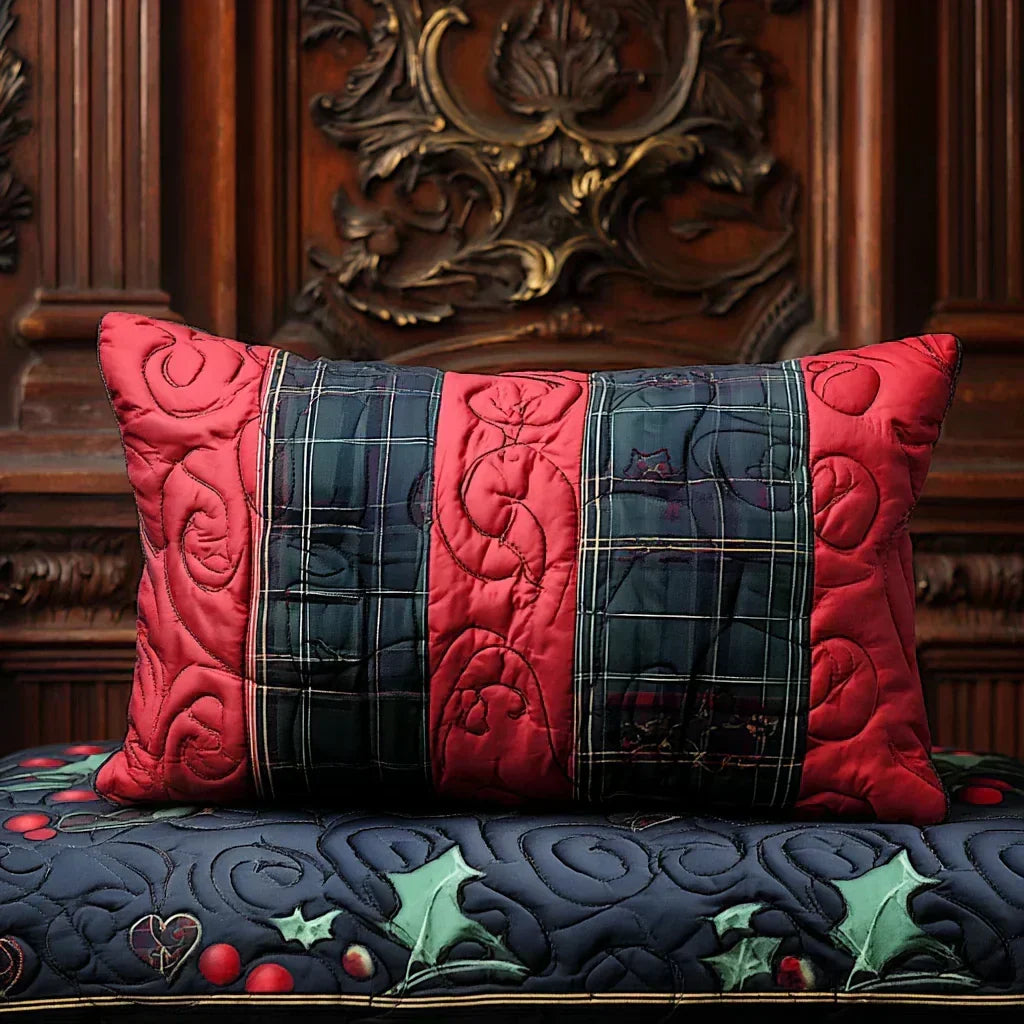 Festive Heart Quilted Pillow Sham