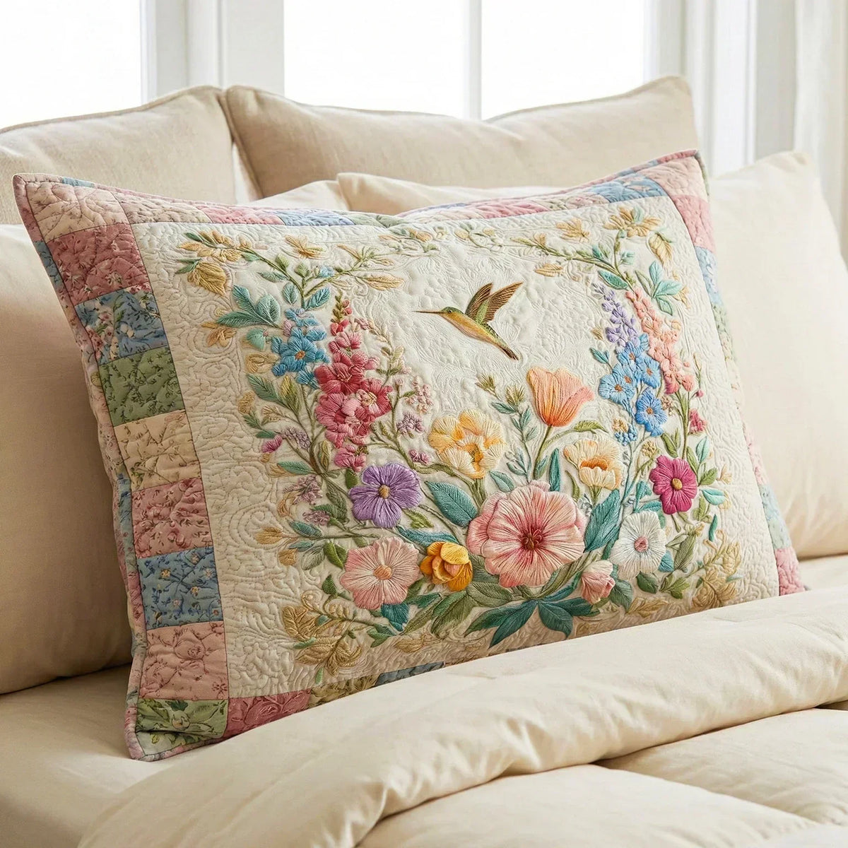 Flower Fields Quilted Pillow Sham