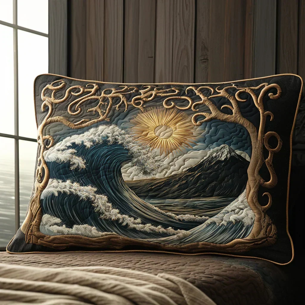 Ocean Waves Quilted Pillow Sham