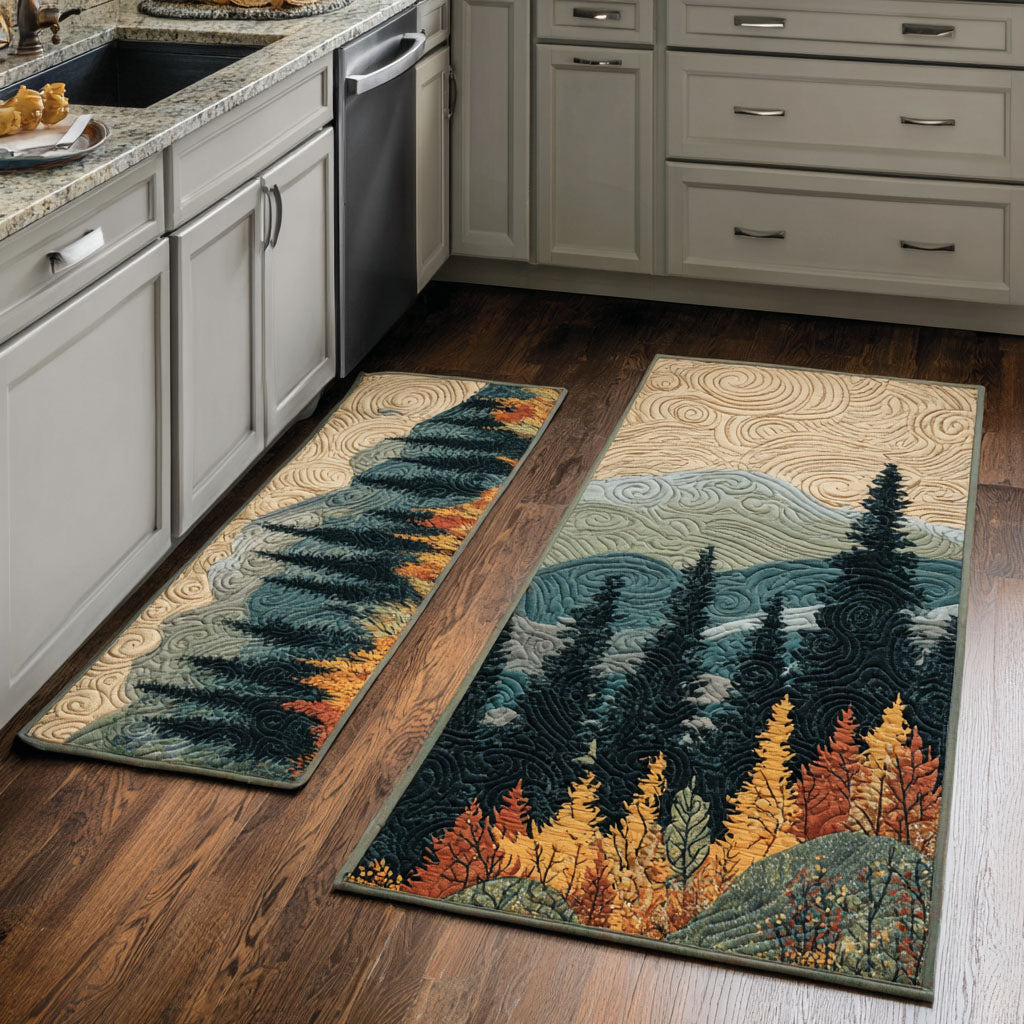 Autumn Hills Quilted Kitchen Mat Set