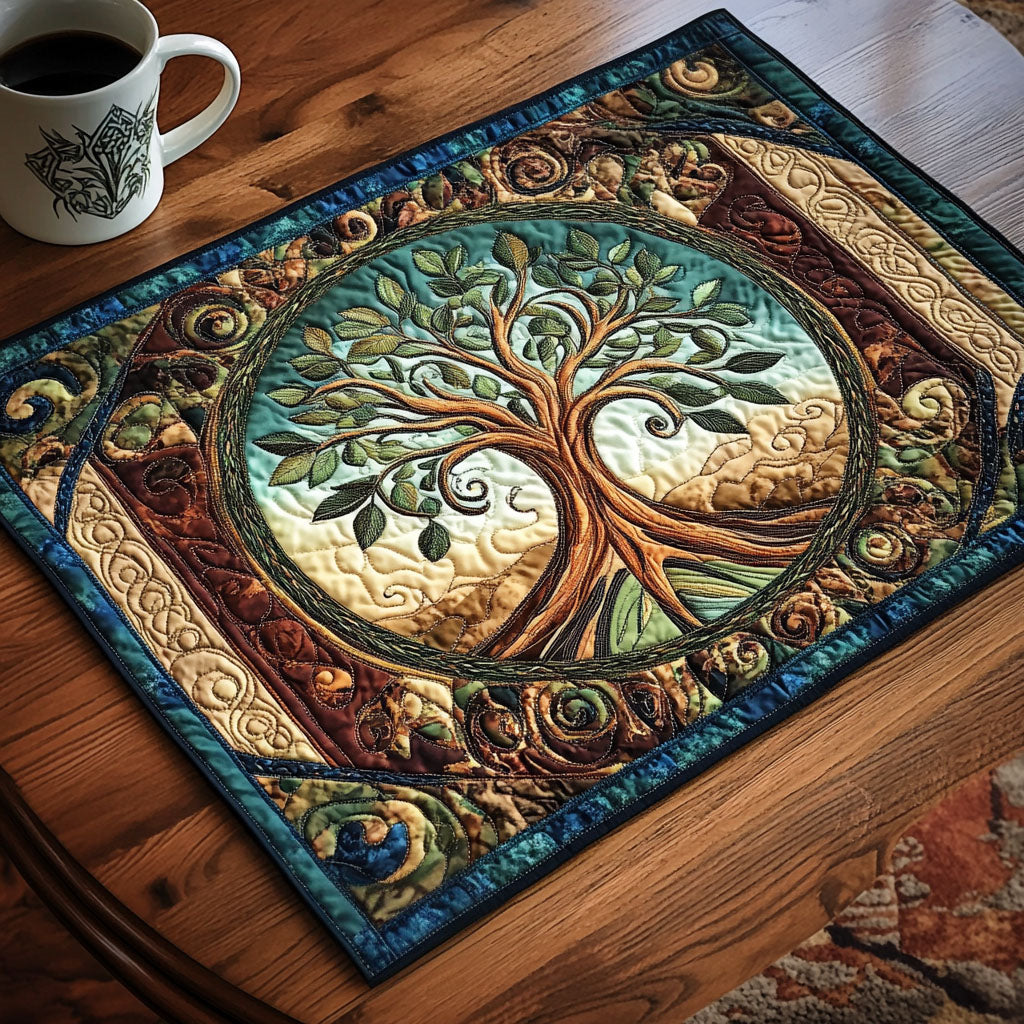 Celtic Circle Tree Quilted Placemats