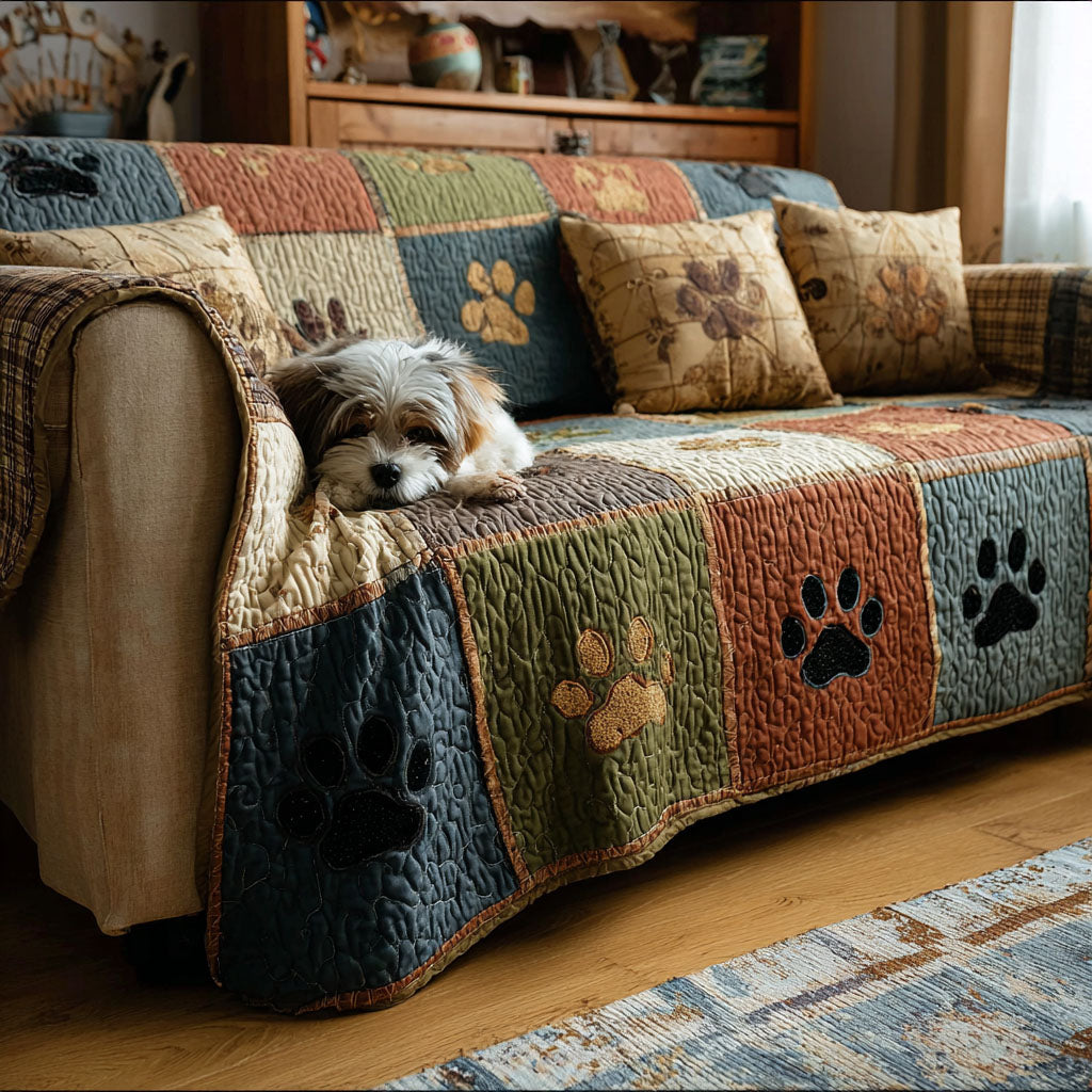 Rustic Paws Quilted Sofa Cover