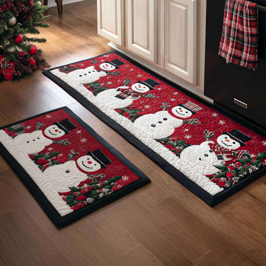 Gift Time Quilted Kitchen Mat Set