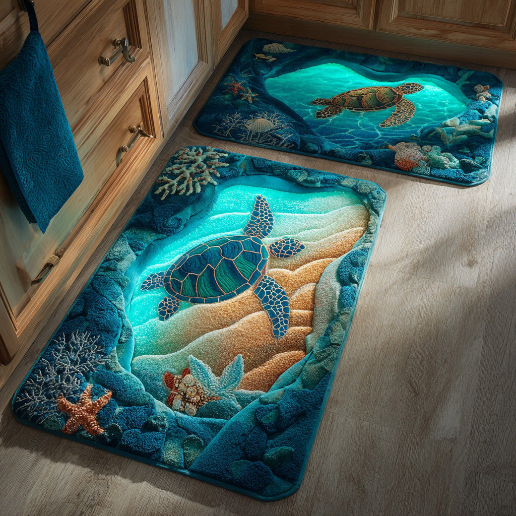 Serene Tide 2-Piece Kitchen Mat Set – Roselyn
