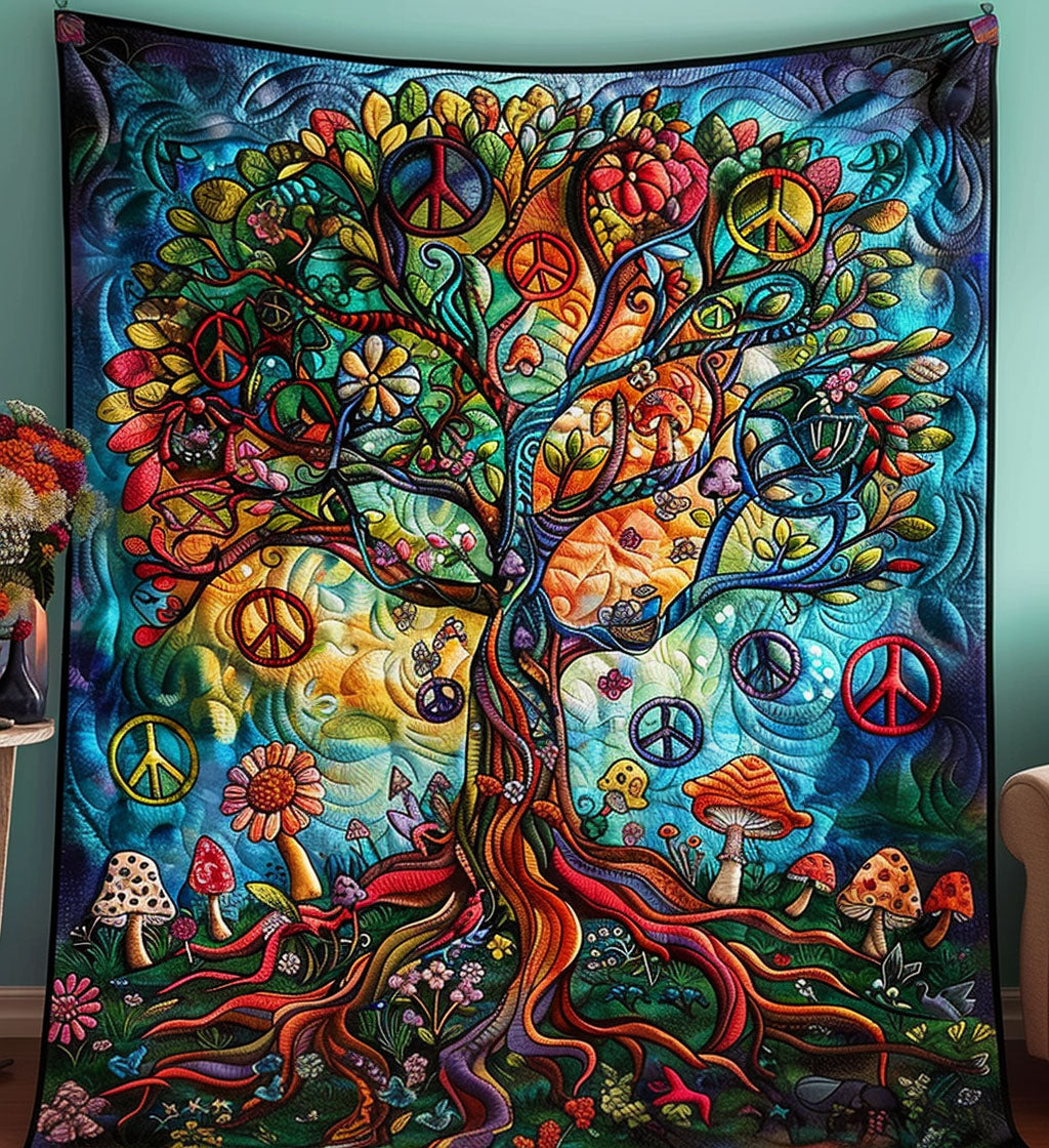 Peaceful Life Quilted Blanket
