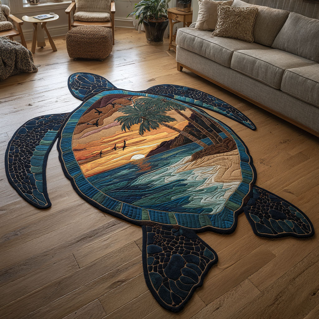 Paradise Coast Turtle Quilted Area Rug