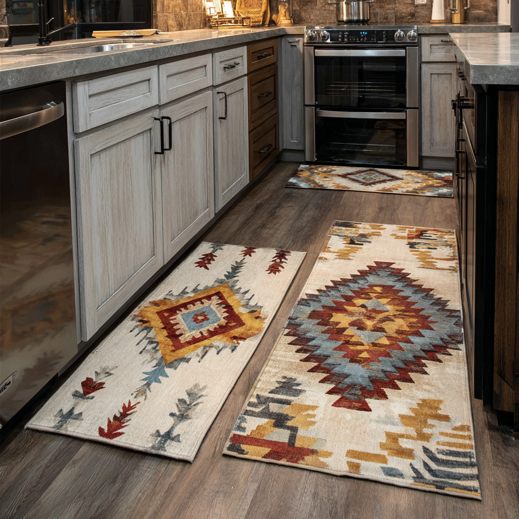 Desert Path Quilted Kitchen Mat Set