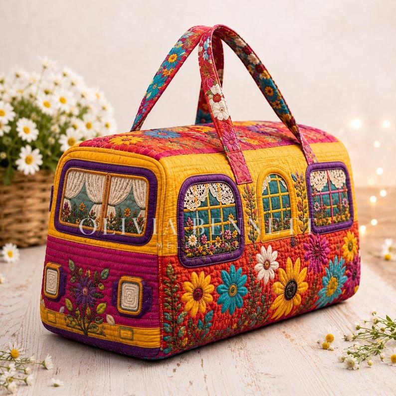 Floral Garden Caravan Quilted Duffle Bag