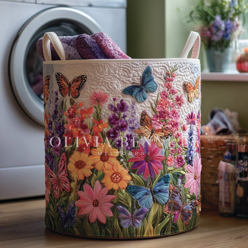Butterfly Heaven Quilted Laundry Basket