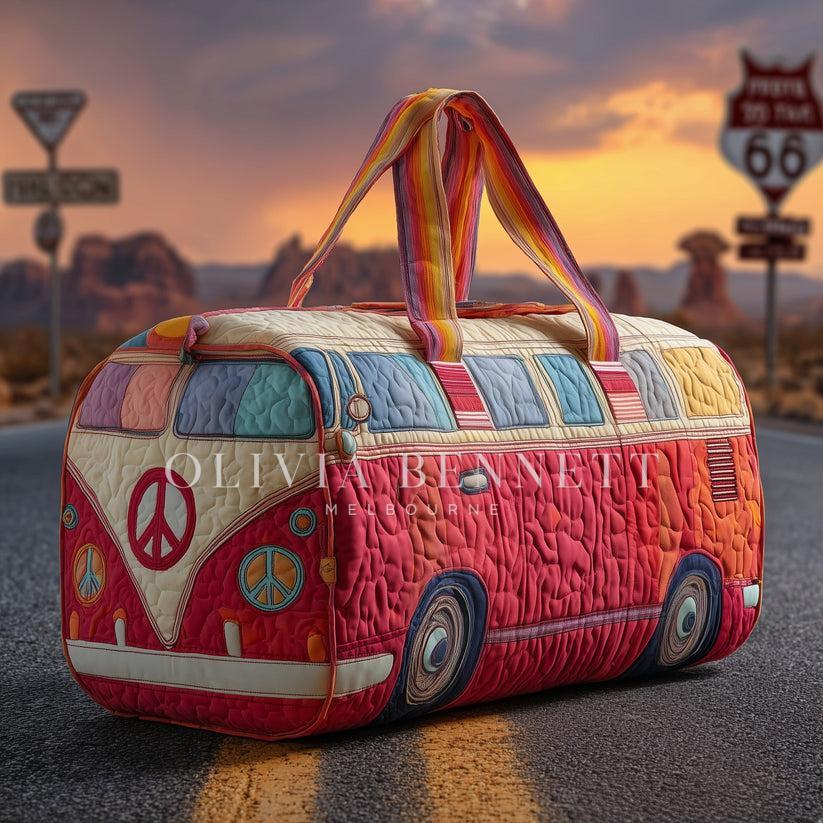 Classic Red Camper Quilted Duffle Bag