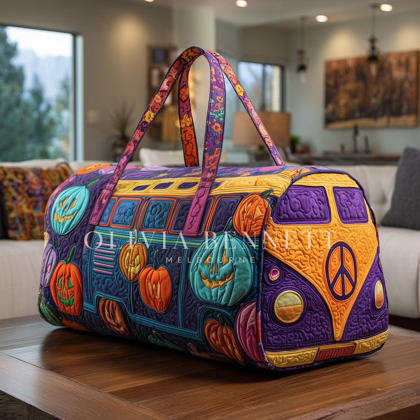 Spooky Pumpkin Peace Quilted Duffle Bag