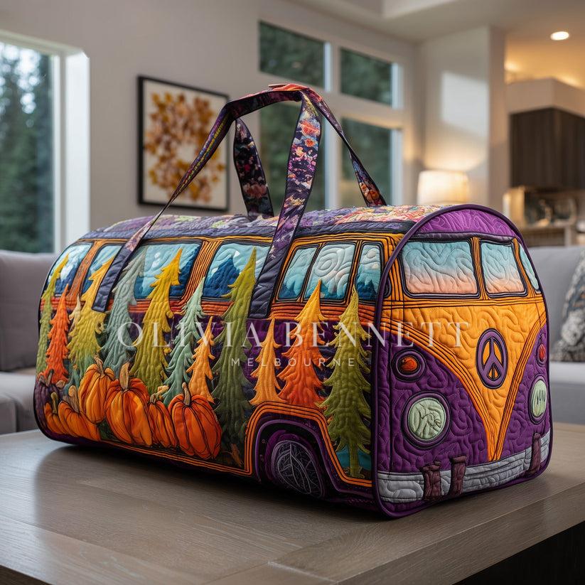 Pumpkin Pine Camper Quilted Duffle Bag