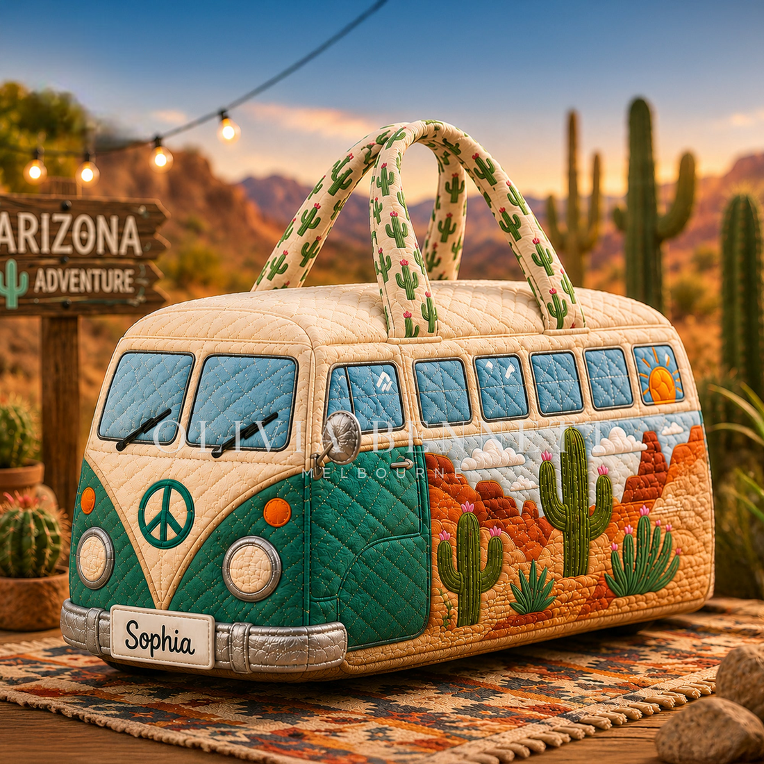 Arizona Desert Camper Quilted Duffle Bag