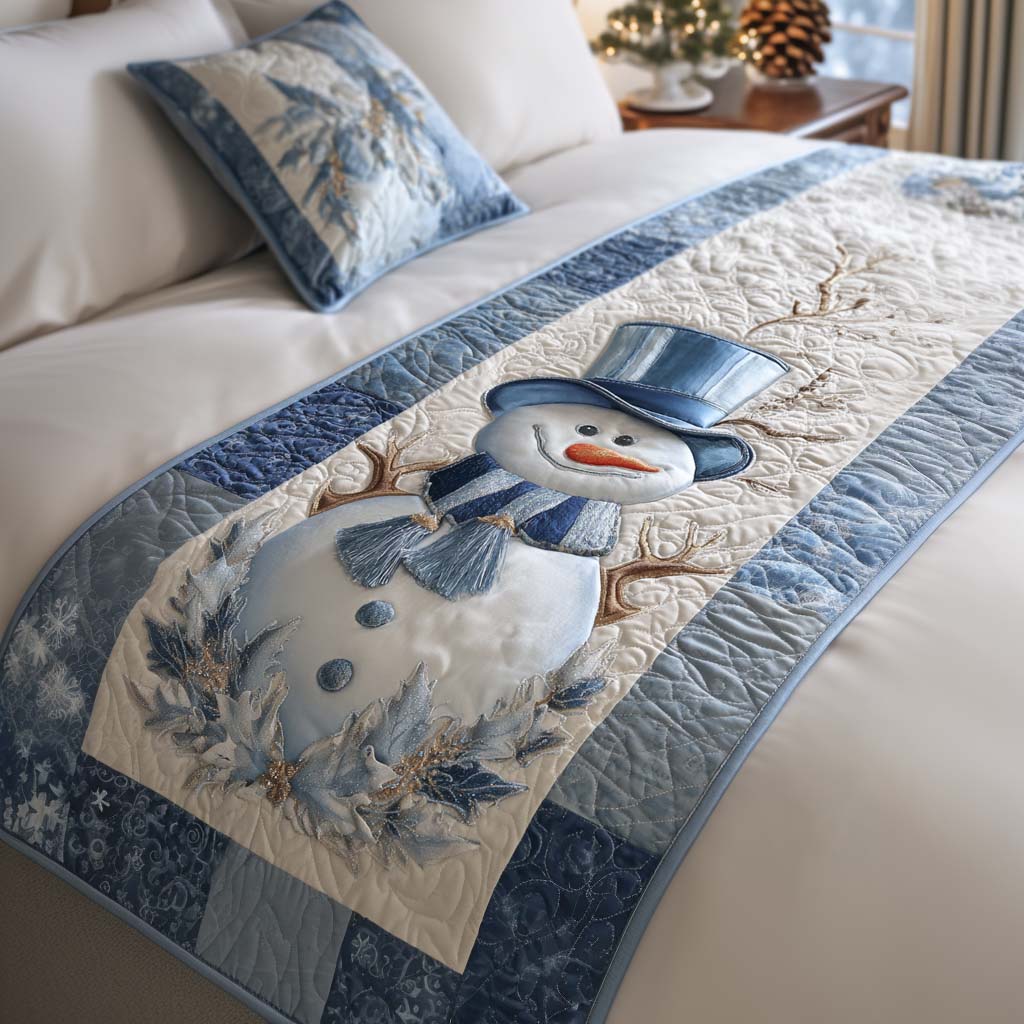 Frozen Charm Quilted Bed Runner