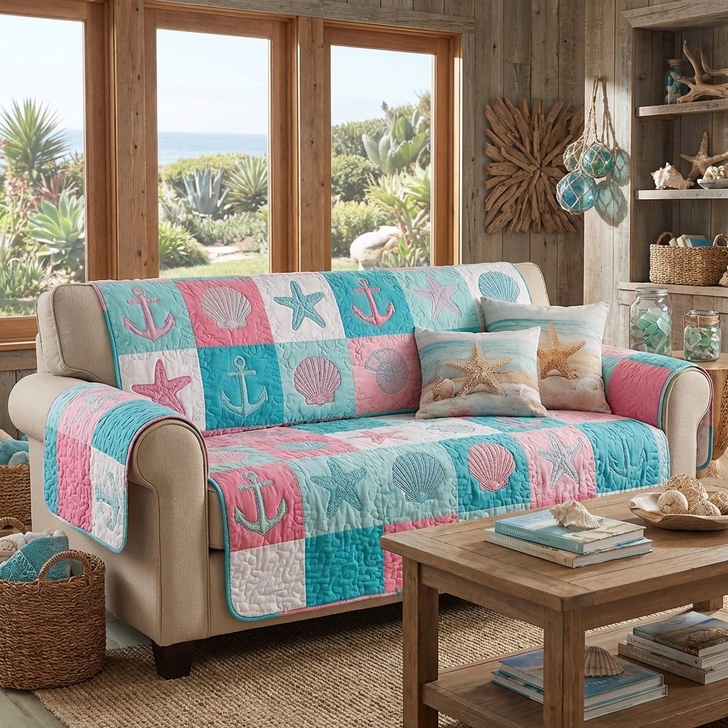 Beach Sanctuary Quilted Sofa Cover