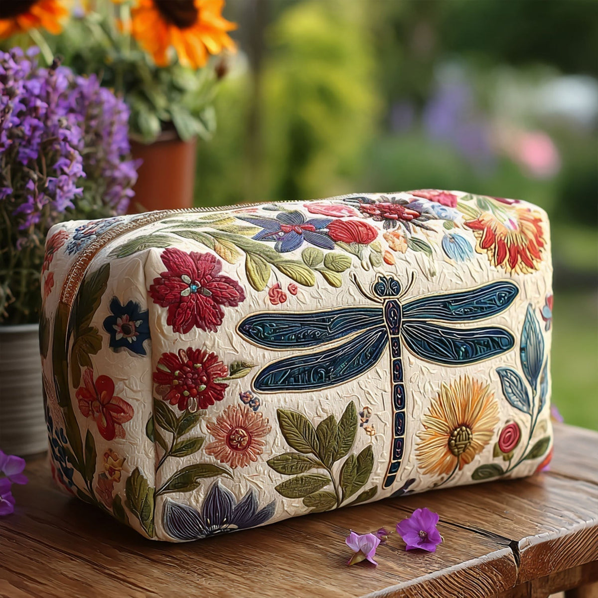 Cute Bee Quilted Toiletry Bag