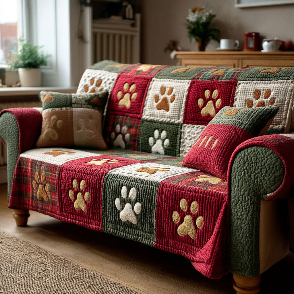 Holly Paw Patchwork Quilted Sofa Cover
