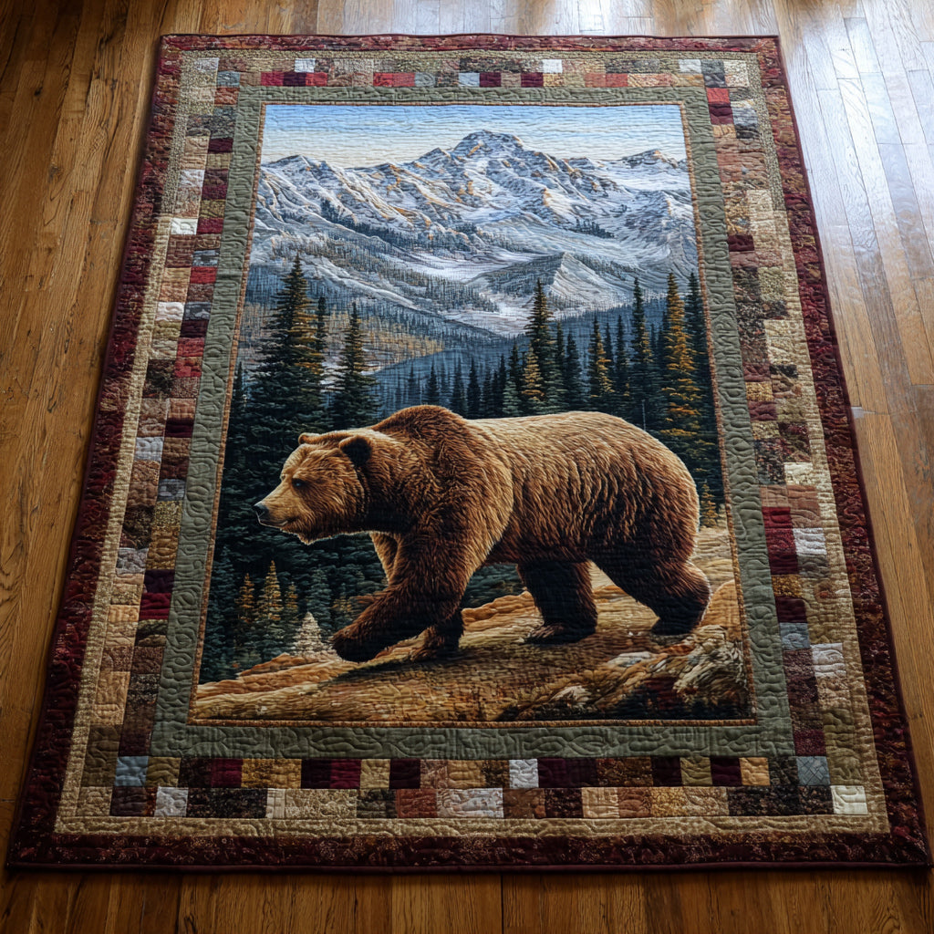 Alpine Spirit Bear Quilted Area Rug