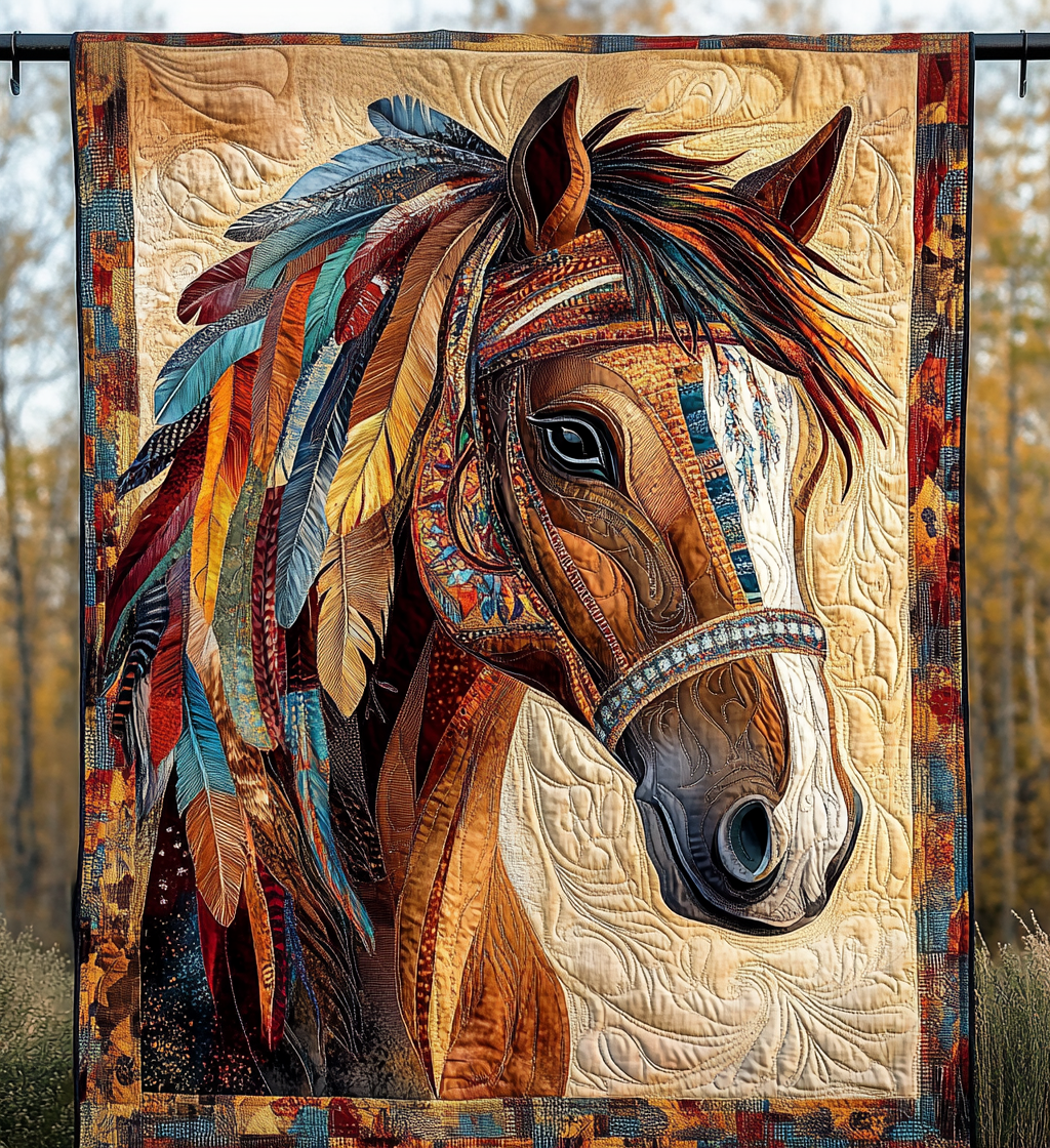 Brave Spirit Horse Quilted Wall Art