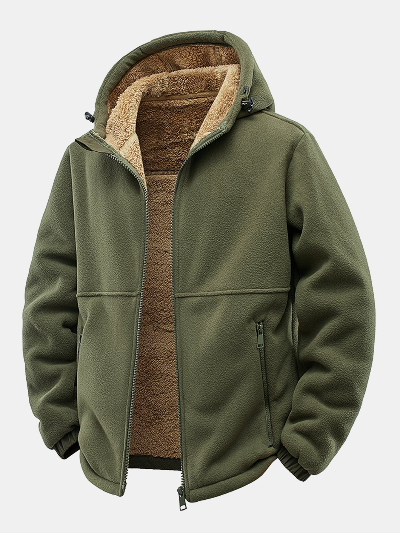 Hooded Fleece Jacket with Teddy Lining