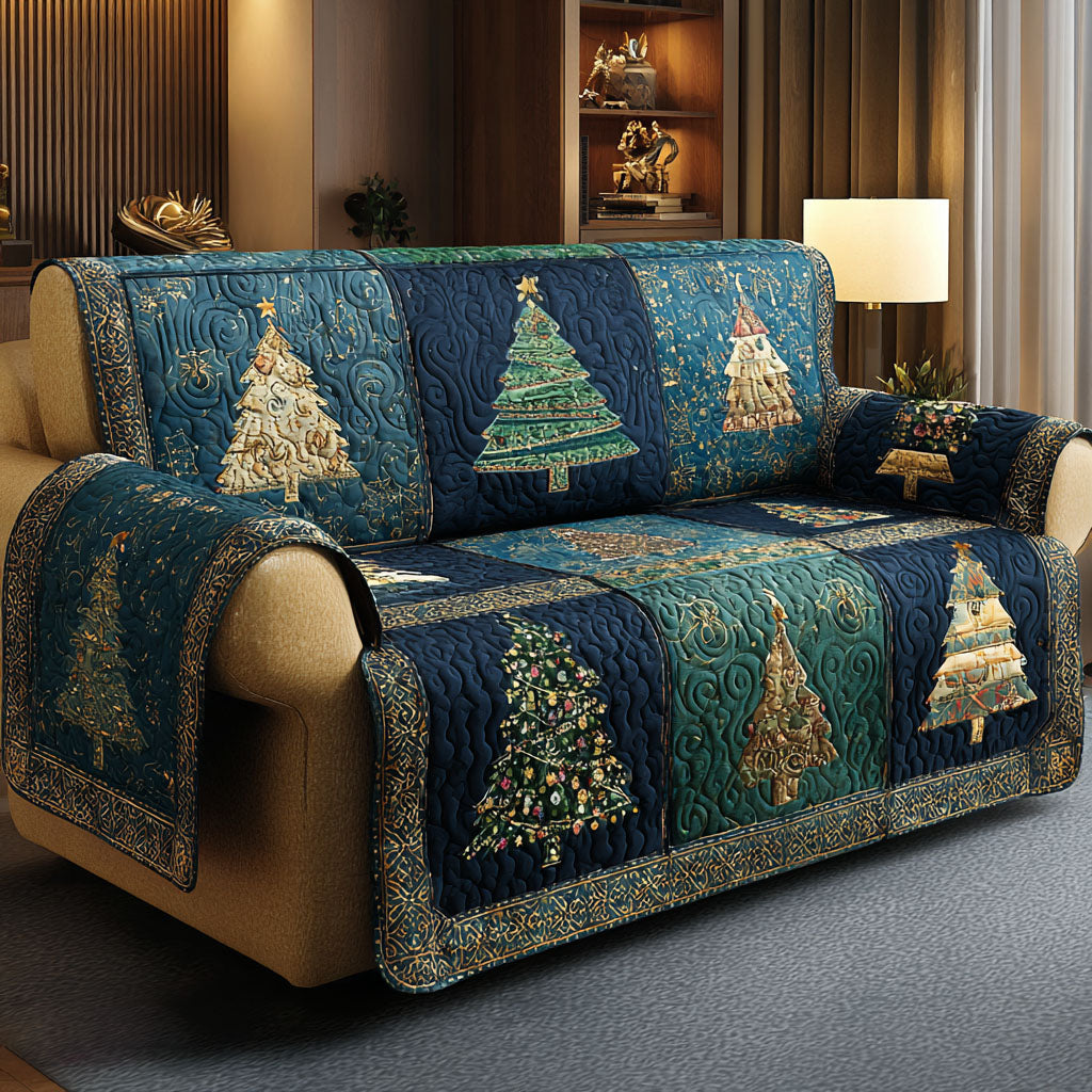 Winter Tree Patchwork Quilted Sofa Cover