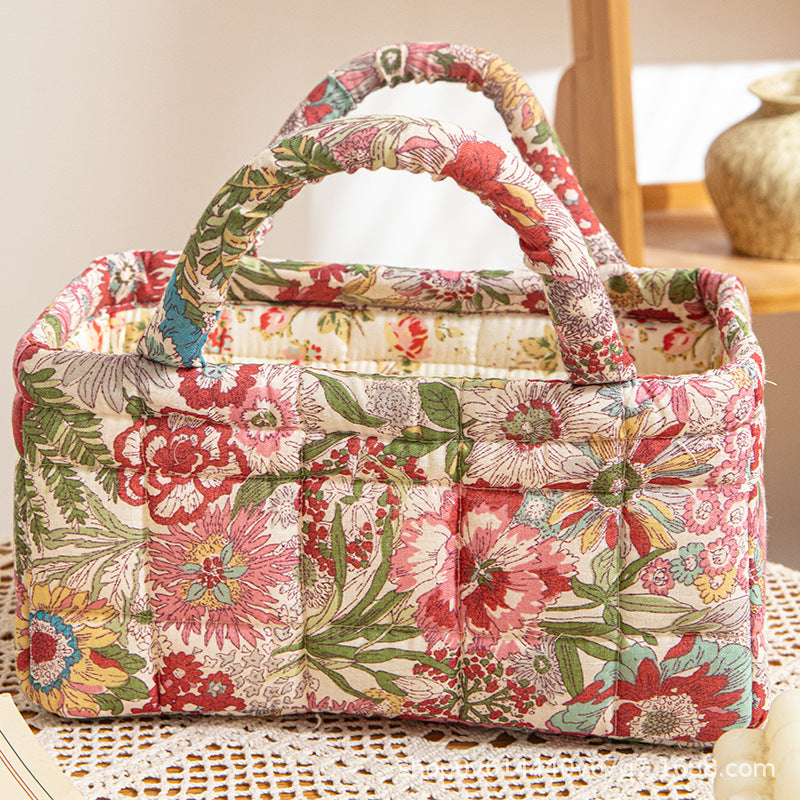 BLOOMORA | WILDFLOWER GARDEN QUILTED STORAGE BASKET