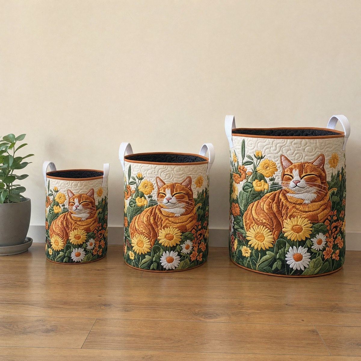 Three basket sizes side by side