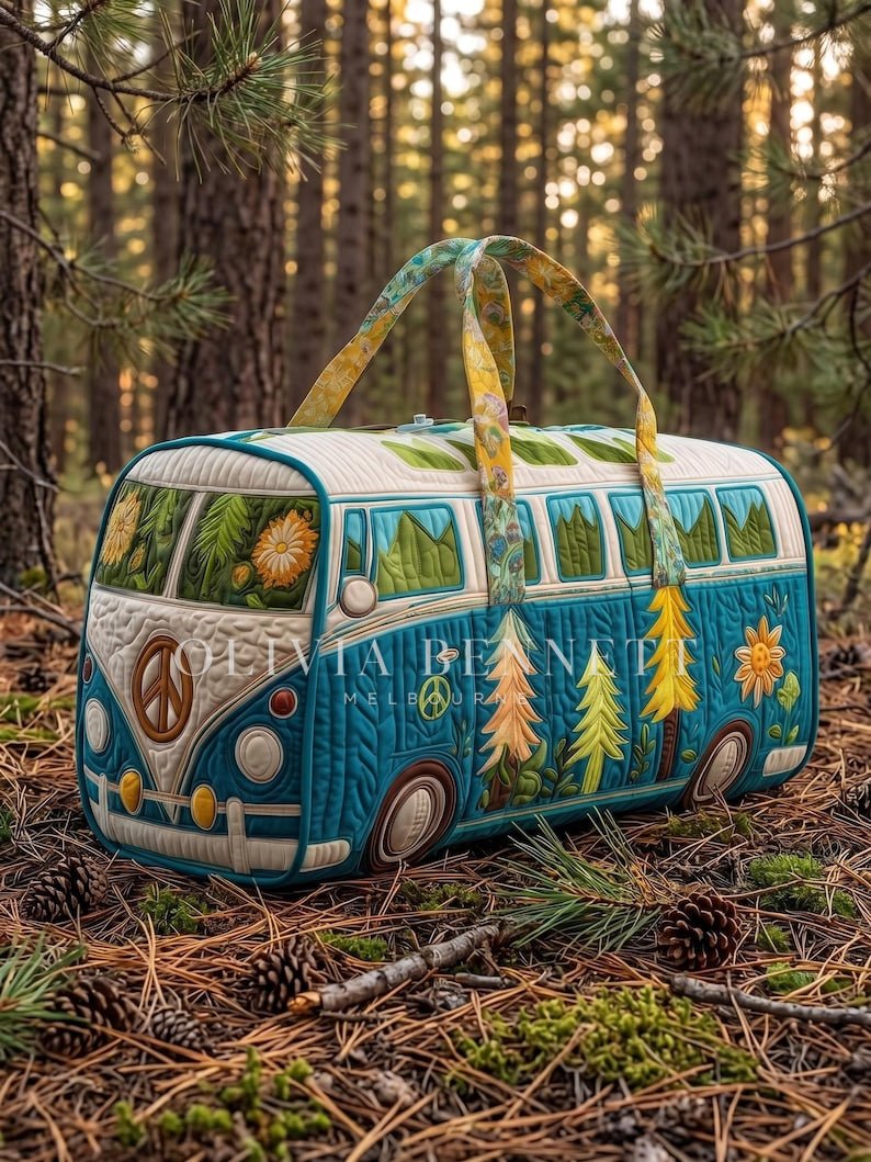 Forest Boho Quilted Duffle Bag