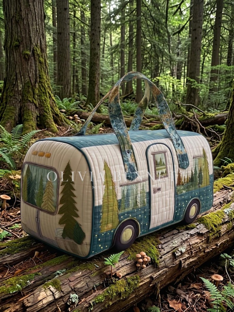 Woodland Caravan Escape Quilted Duffle Bag