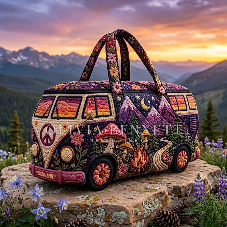 Moonlight Woodland Camper Quilted Duffle Bag