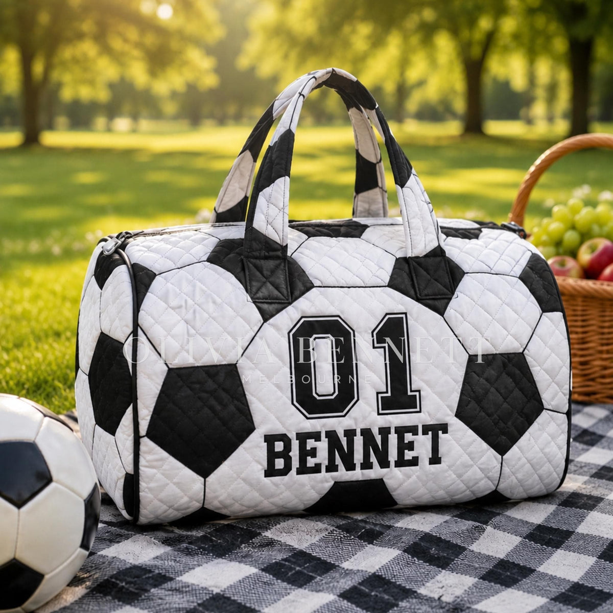 Football Days Quilted Duffle Bag