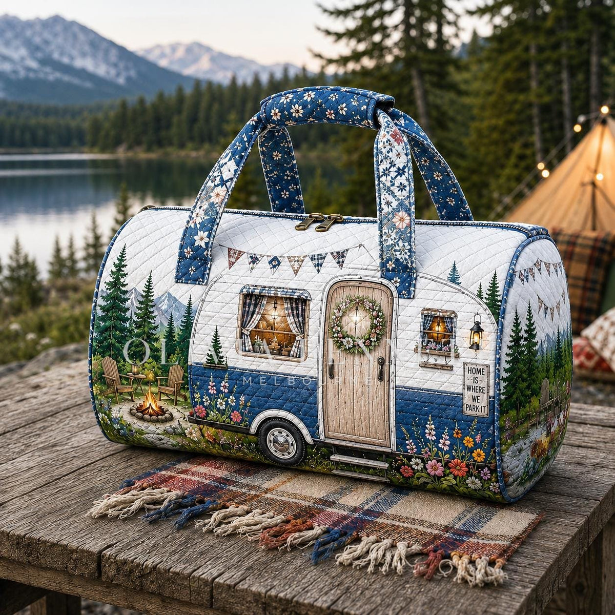 Lakeside Caravan Quilted Duffle Bag