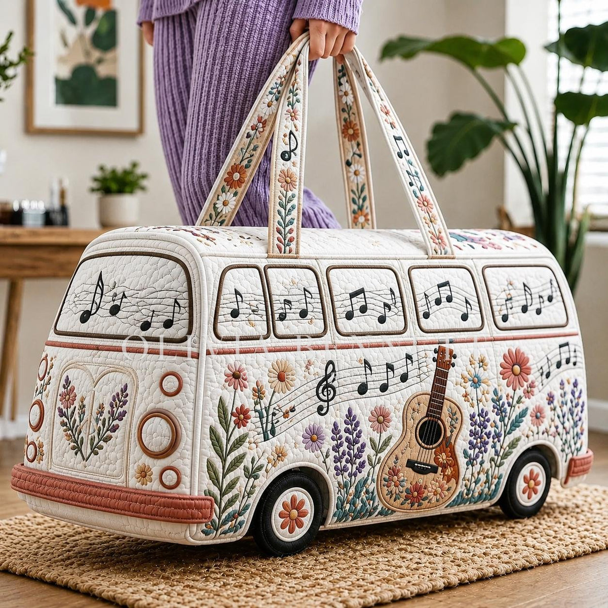 Garden Melody Camper Quilted Duffle Bag