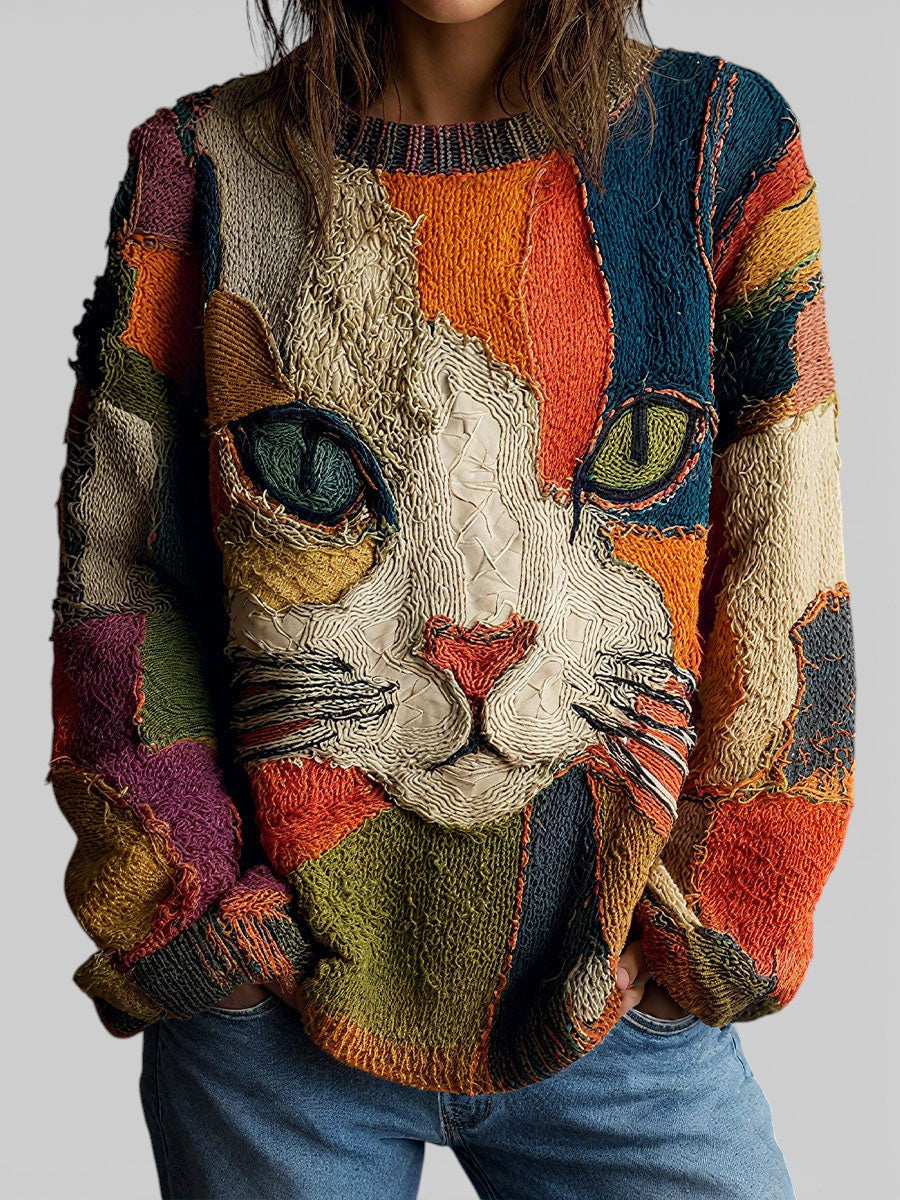 Iris | Artistic Cat Print Top